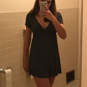 blue floral mini dress